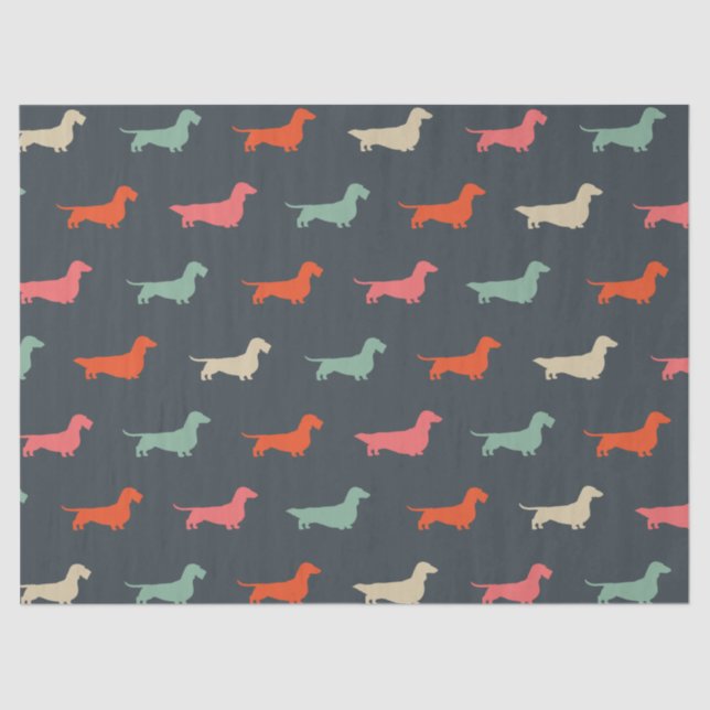 Papel De Seda Dachshund Silhouettes Wiener Dog Lover's (Frente )