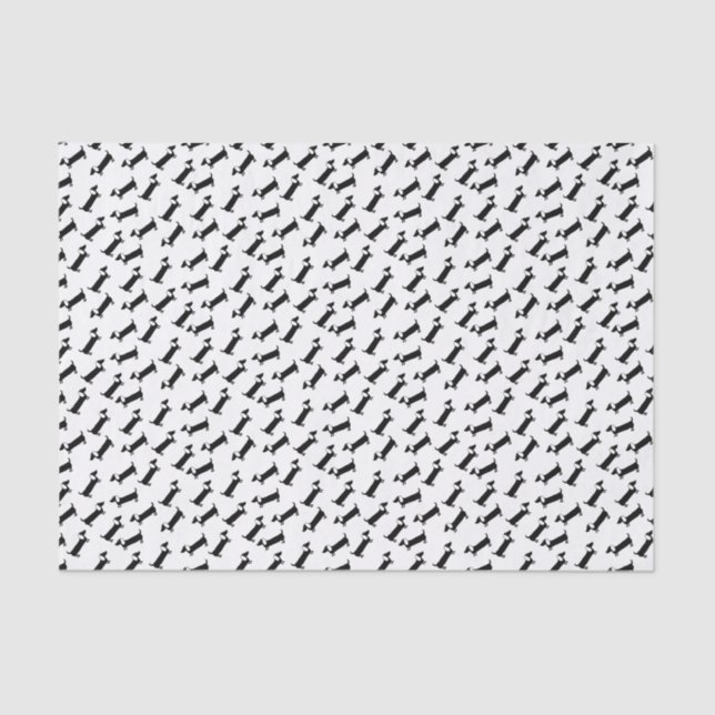 Papel De Seda Dachshunds em preto e branco (Frente )