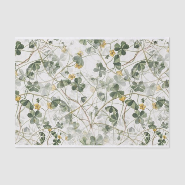 Papel De Seda Dacil Woodland Amarelo Floral Oxalis  (Frente )
