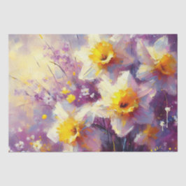 Papel De Seda Daffodil Descamação Amarelo Púrpura Floral