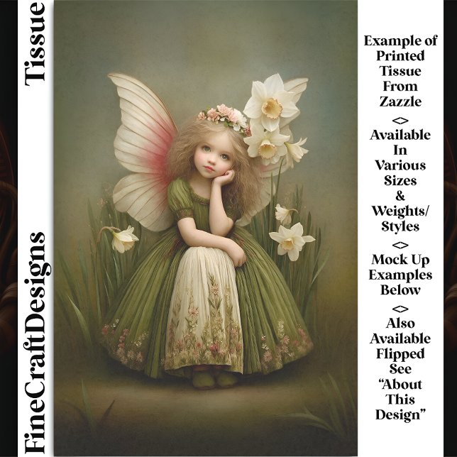 Papel De Seda Daffodil Fairy Girl in Green DL5R Decoupage (Criador carregado)