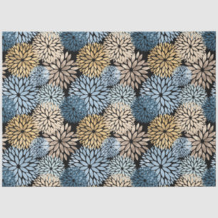 Papel De Seda Dahlia Dourada Moderna Floral