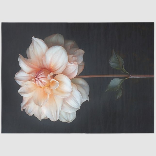 Papel De Seda Dahlia em Descanso de Pintura Botânica Bloom (Frente )