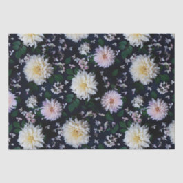 Papel De Seda Dahlia Flower Blooms blusa em preto