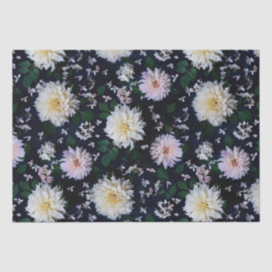Papel De Seda Dahlia Flower Blooms blusa em preto