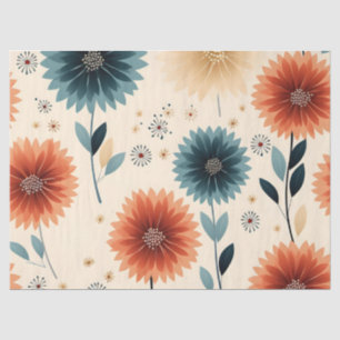 Papel De Seda Dahlias de Pastel de Aquarelas Cachorros