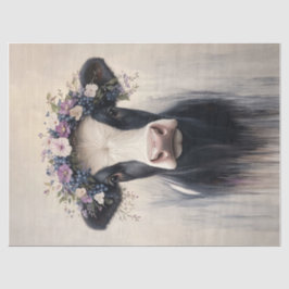 Papel De Seda Dairy Cow Purple Flower Crown Decoupage