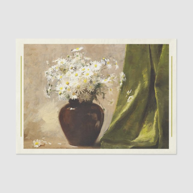 Papel De Seda Daisies em um vaso, Paul Fisher Decoupage (Frente )