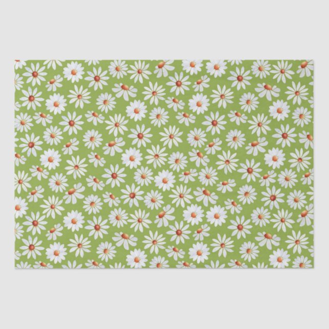 Papel De Seda Daisy Filed Watercolor Primavera Summer (Frente )
