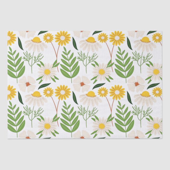 Papel De Seda Daisy Floral Pattern (Frente )