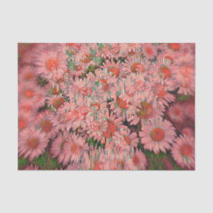 Papel De Seda Daisy Pink Green Boho Hippie Vintage Arte Floral