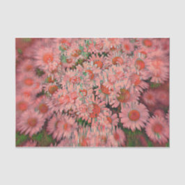 Papel De Seda Daisy Pink Green Boho Hippie Vintage Arte Floral