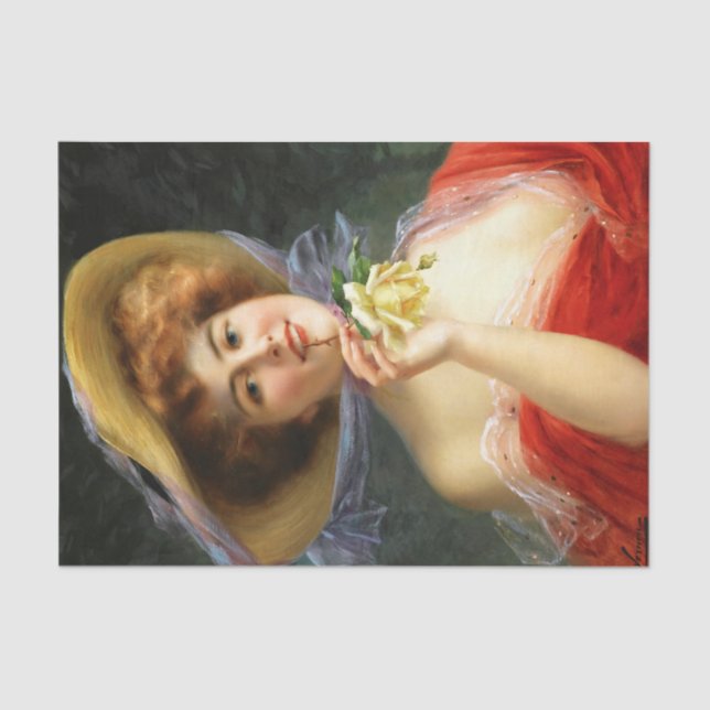 Papel De Seda Dama de Falln em Vermelho (Frente )