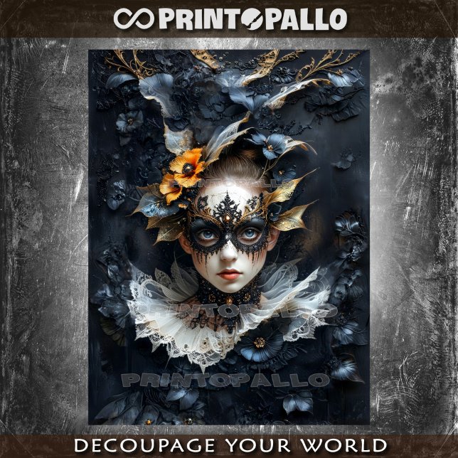 Papel De Seda Dama veneziana enigmática mascarada (Criador carregado)