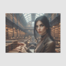 Papel De Seda Dama Vitoriana da Biblioteca Steampunk