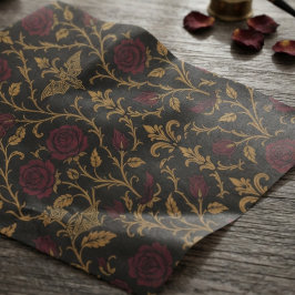 Papel De Seda Damasceno Gótico Dark Academia