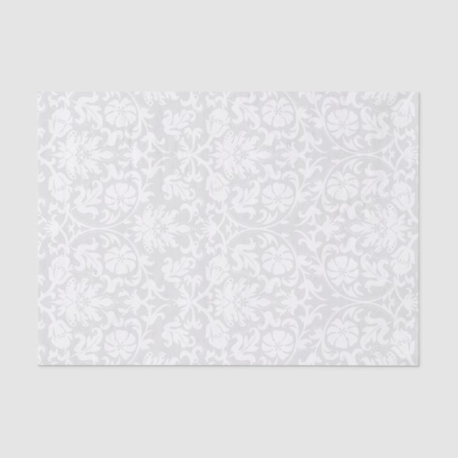 Papel De Seda Damasco Branco (Frente )