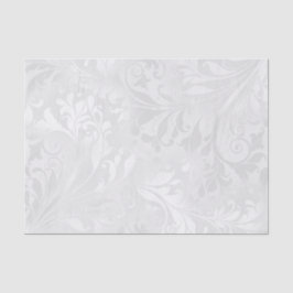 Papel De Seda Damasco branco elegante