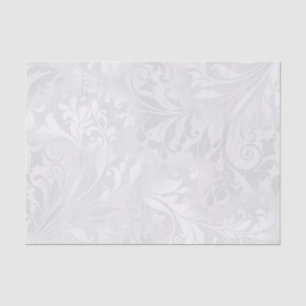 Papel De Seda Damasco branco elegante