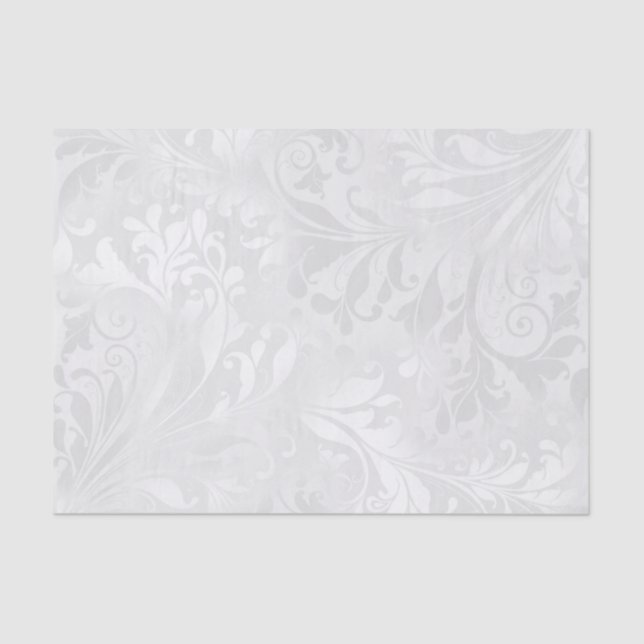 Papel De Seda Damasco branco elegante (Frente )