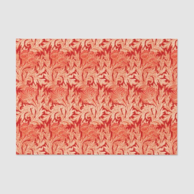 Papel De Seda Damasco da flor, o mandarino e luz Jacobean - (Frente )