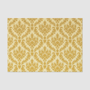 Papel De Seda Damasco Dourado