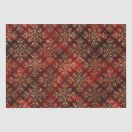 Papel De Seda Damasco Elegante de Natal de Férias Dourado