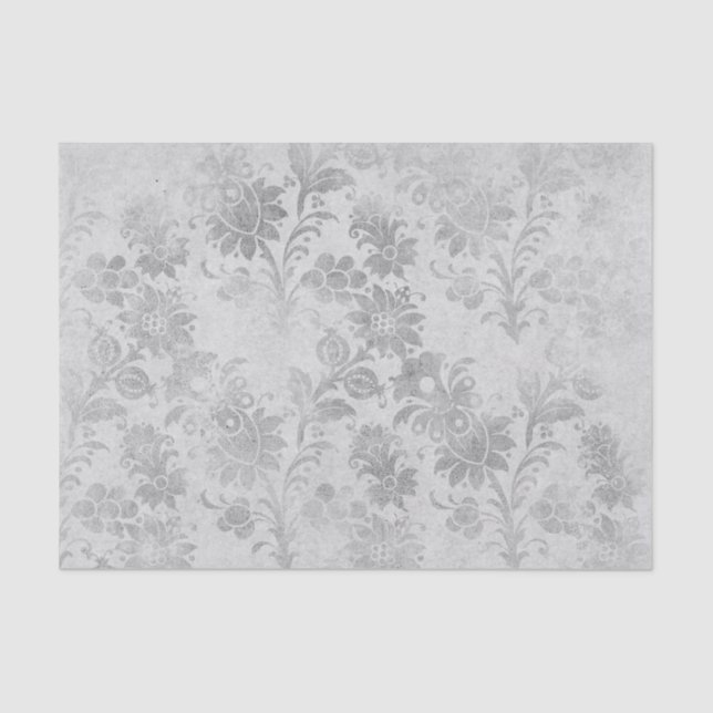 Papel De Seda Damasco Floral Antiquado (Frente )