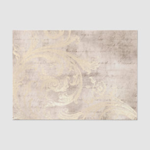 Papel De Seda Damasco Marfim Grunge Vintage