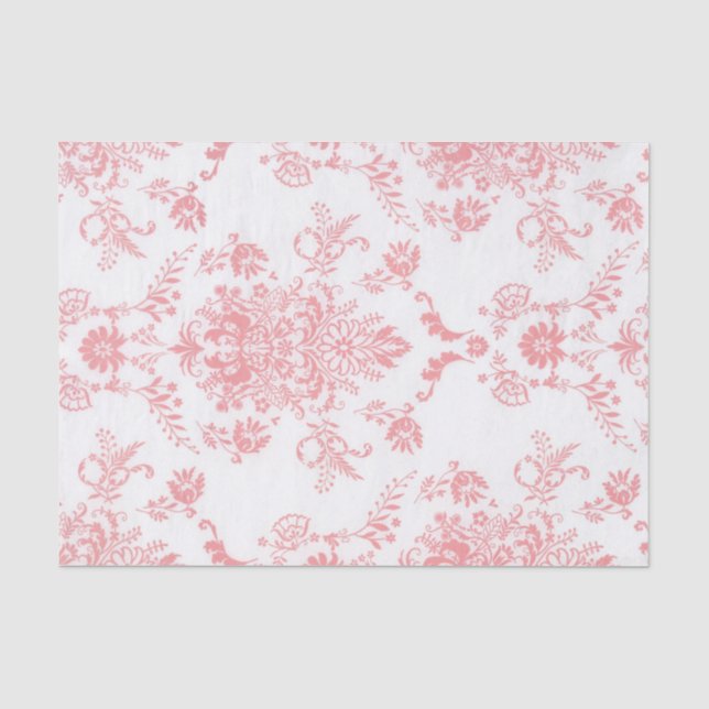 Papel De Seda Damasco Rosa (Frente )