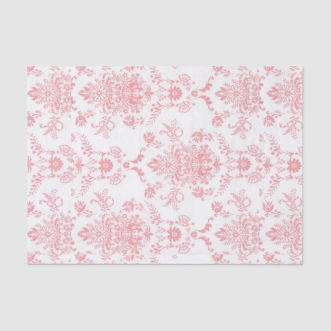 Papel De Seda Damasco Rosa (Frente )