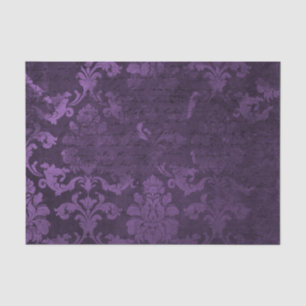 Papel De Seda Damasco roxo e preto