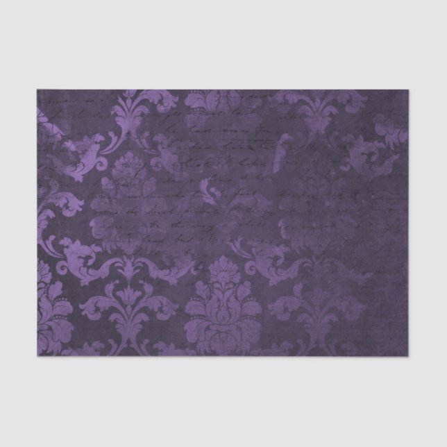 Papel De Seda Damasco roxo e preto (Frente )