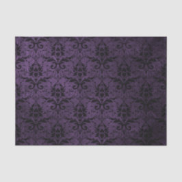 Papel De Seda Damasco roxo e preto