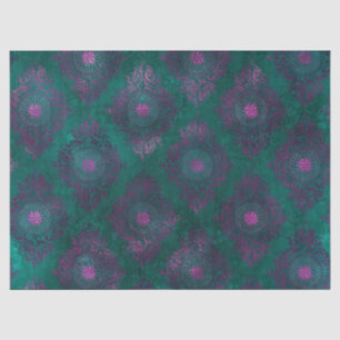 Papel De Seda Damasco Roxo na Desvinculação Teal