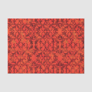 Papel De Seda Damasco vermelho elegante