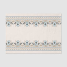 Damask Ikat Embroiderme Boho Light Blue Decoupage