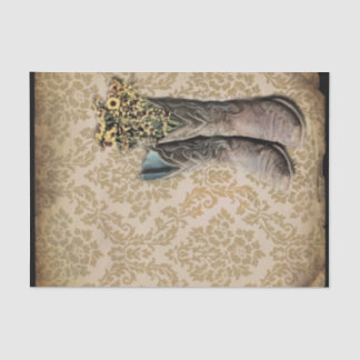 Papel De Seda Damask wildflower Western Country Bots