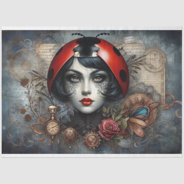 Papel De Seda Damybug Steampunk Gothic Victorian Decoupage (Frente )