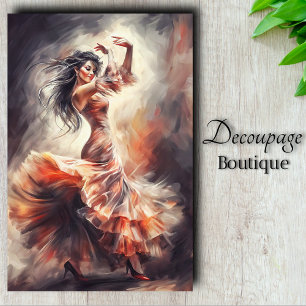 Papel De Seda Dança Etérea - Espírito do Flamenco Sonhos em Aqua