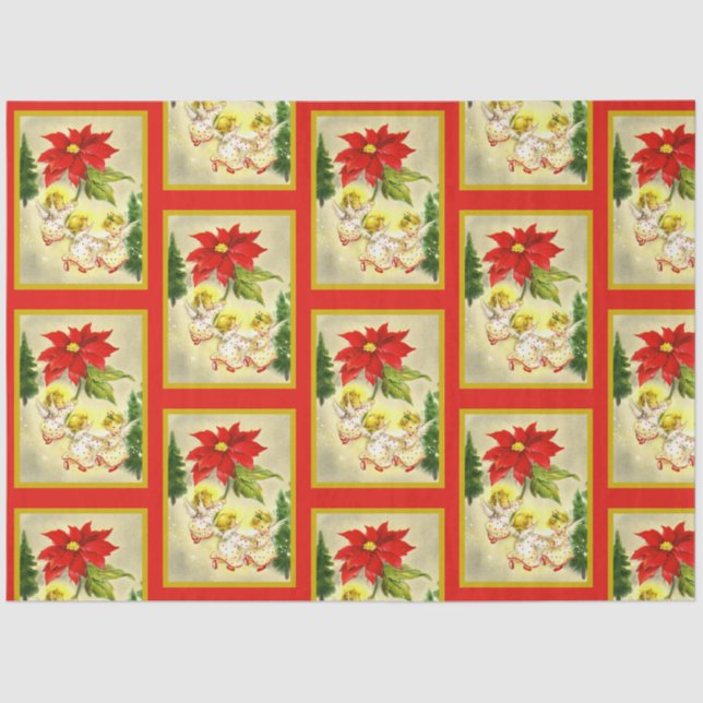 Papel De Seda Dançando Anjos de Bebês (Frente )