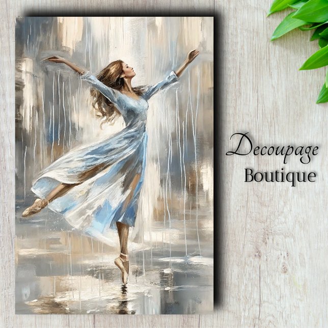 Papel De Seda Dançar na Desnuvem da Chuva (Dancing In The Rain Decoupage Tissue Paper)