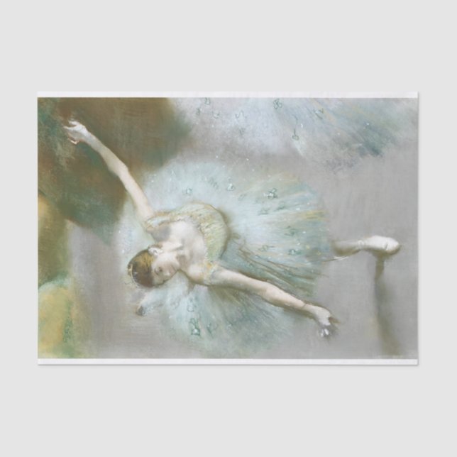Papel De Seda Dançarina em Green Degas, Arte Decoupage (Frente )