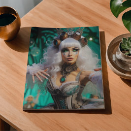 Papel De Seda Dançarina Steampunk Vitoriana Futurista Verde