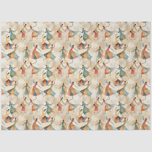 Papel De Seda dançarinos abstrato (Frente )