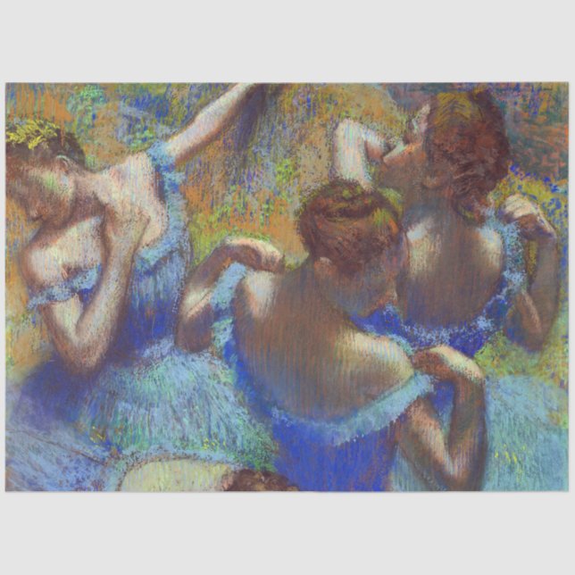 Papel De Seda Dançarinos em azul, Edgar Degas (Frente )