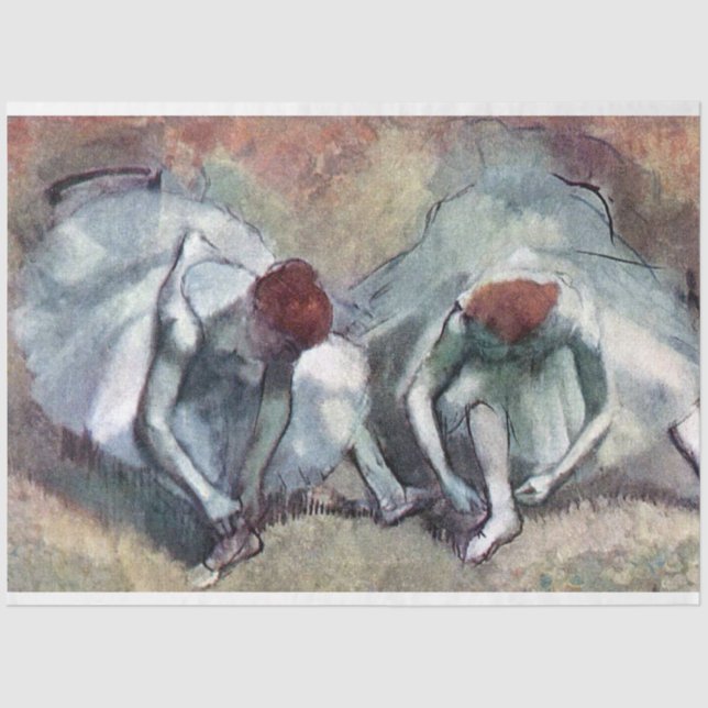 Papel De Seda Dançarinos Ligando Seus Calçados, Edgar Degas (Frente )