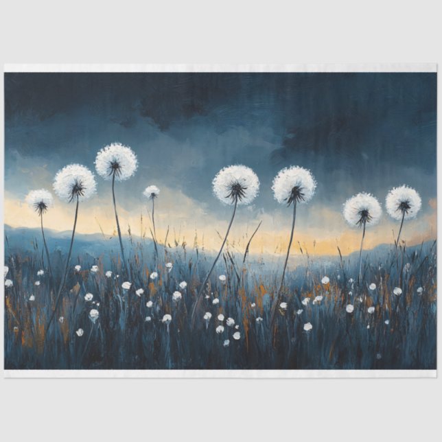Papel De Seda Dandelion Fluff Dramatic Painting Decoupage (Frente )