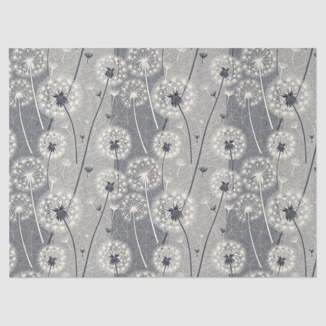 Papel De Seda Dandelion monocromático moderno (Frente )