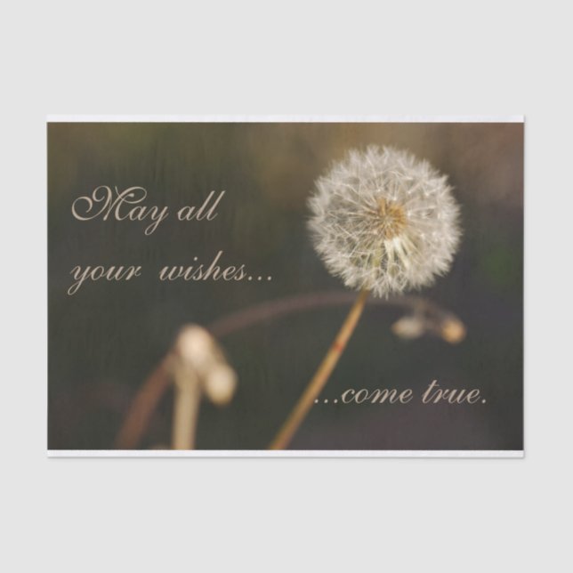 Papel De Seda Dandelion Seed Head em tons castanhos (Frente )